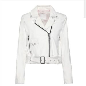 NWT Sandro White Leather Jacket